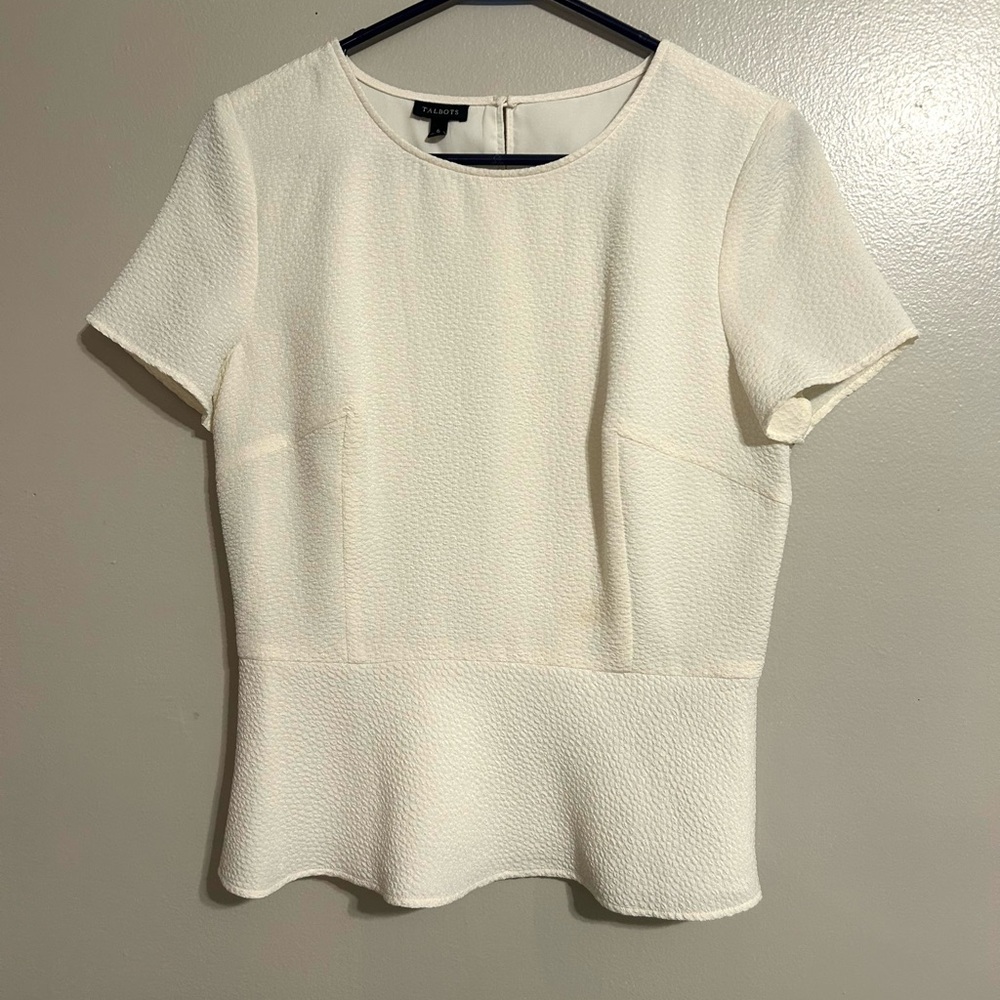 Talbots Cream Textured Women's Blouse